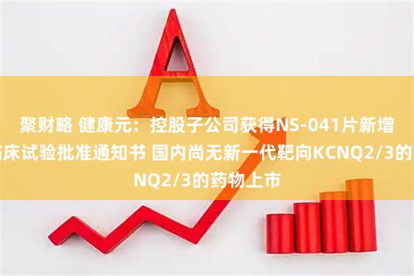 聚财略 健康元：控股子公司获得NS-041片新增抑郁症临床试验批准通知书 国内尚无新一代靶向KCNQ2/3的药物上市